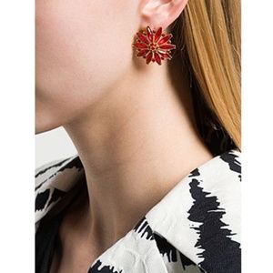 Versace Crystal Embellished Earrings In Red